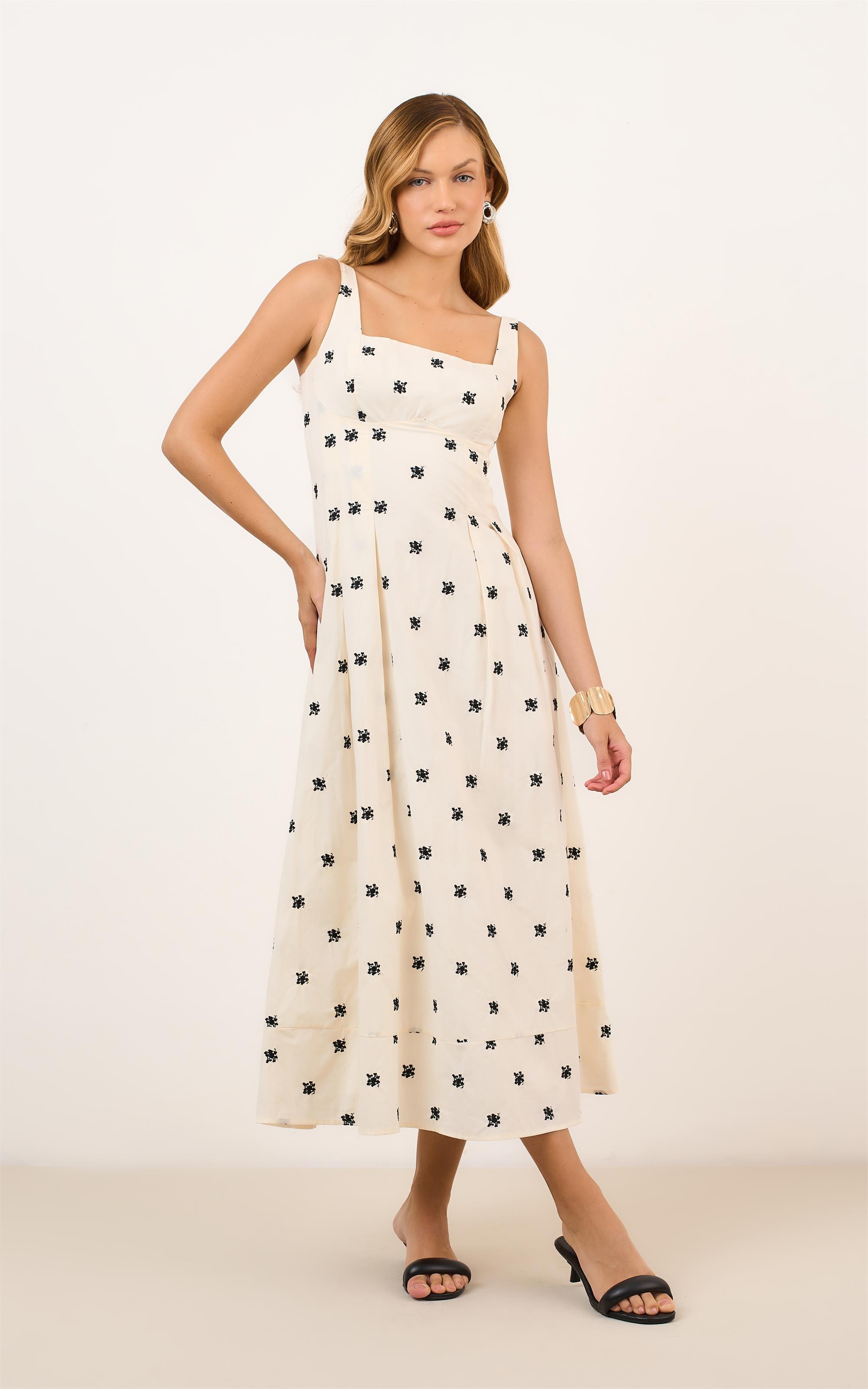 Vestido Pregas Florian Off White