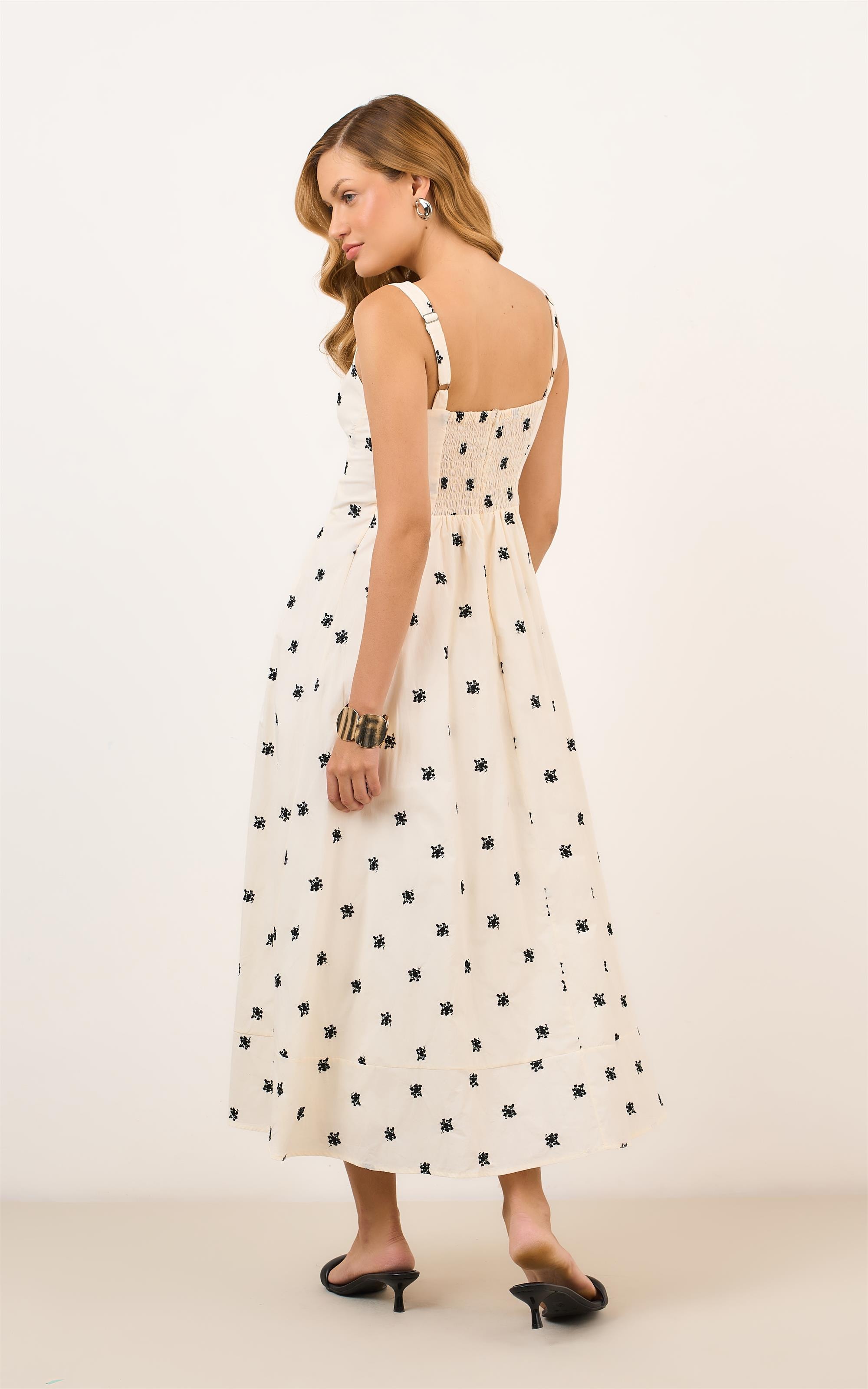Vestido Pregas Florian Off White