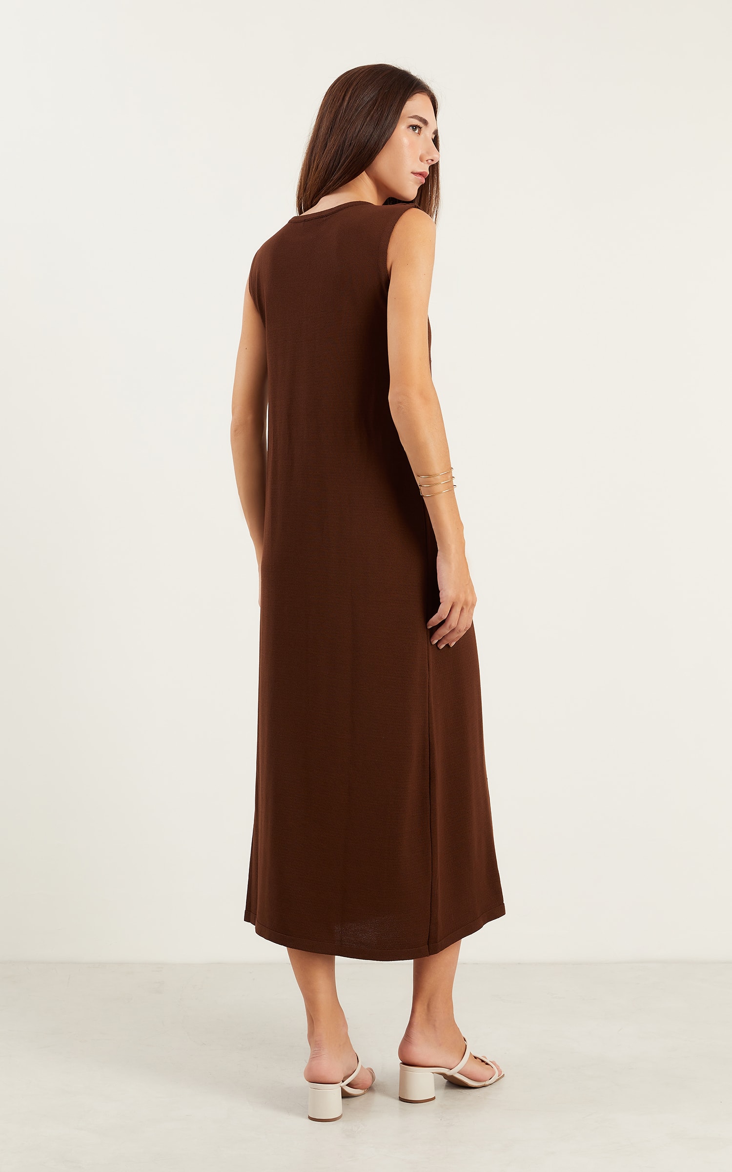 Vestido Regata Tricot Chocolate