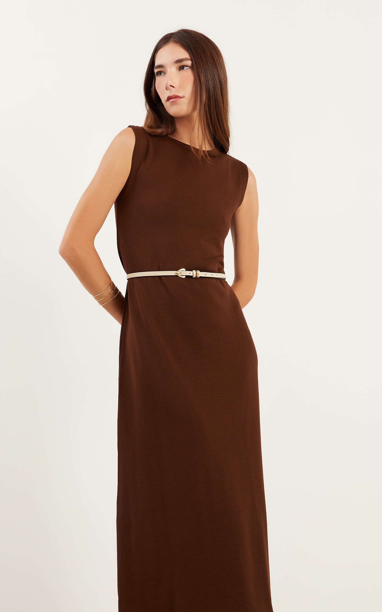 Vestido Regata Tricot Chocolate