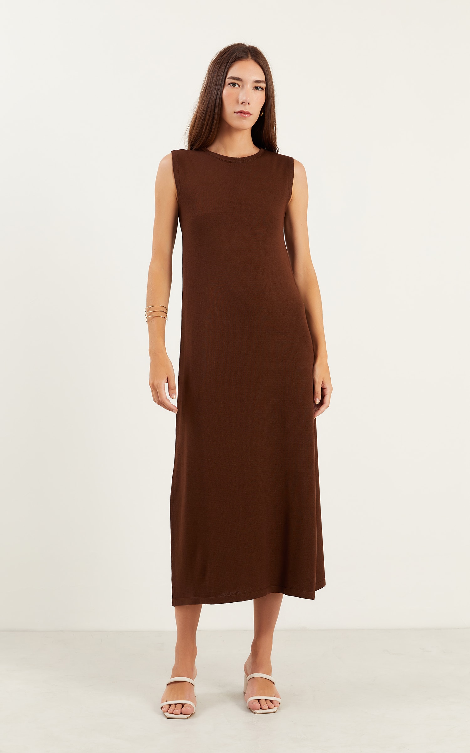 Vestido Regata Tricot Chocolate