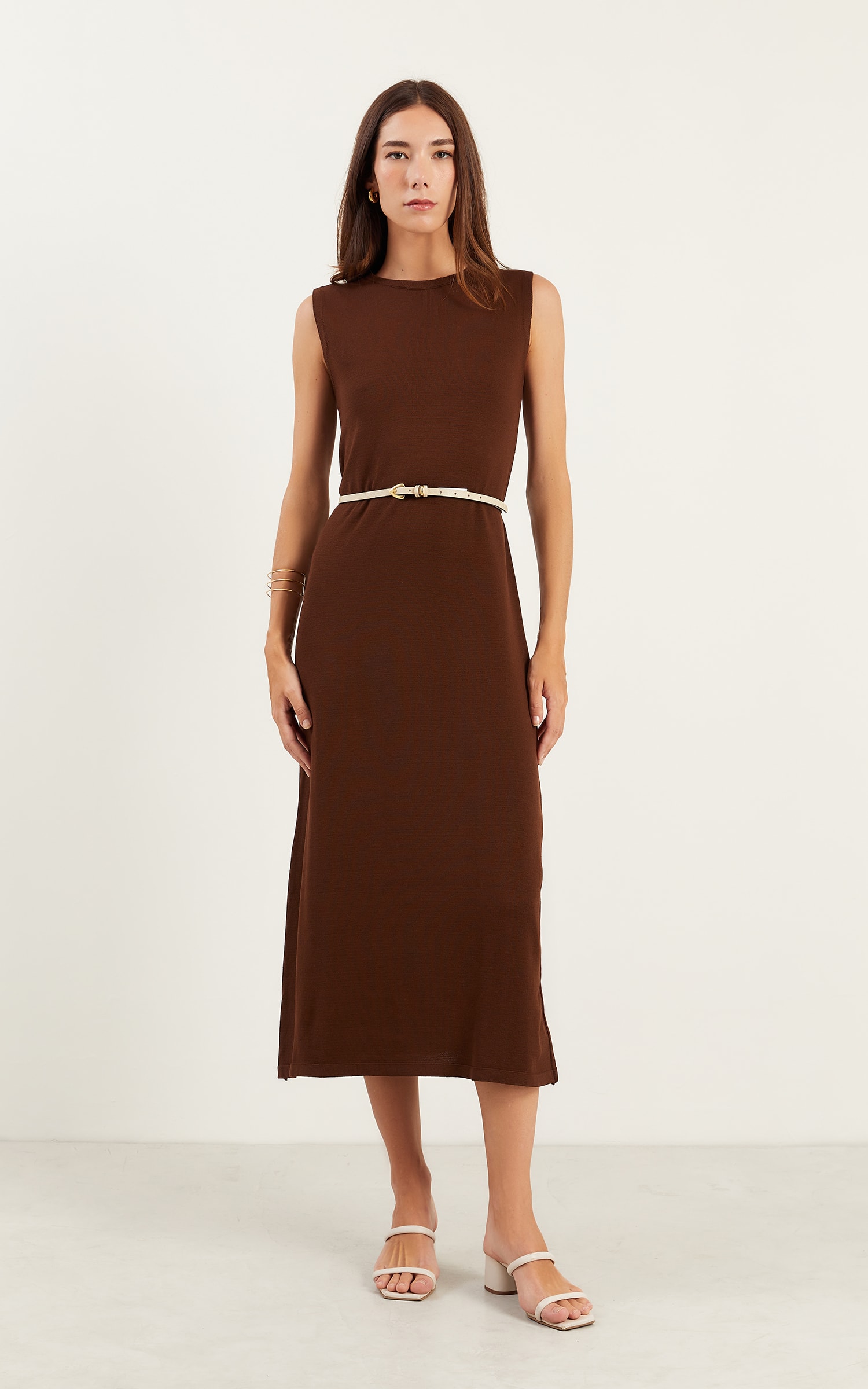 Vestido Regata Tricot Chocolate