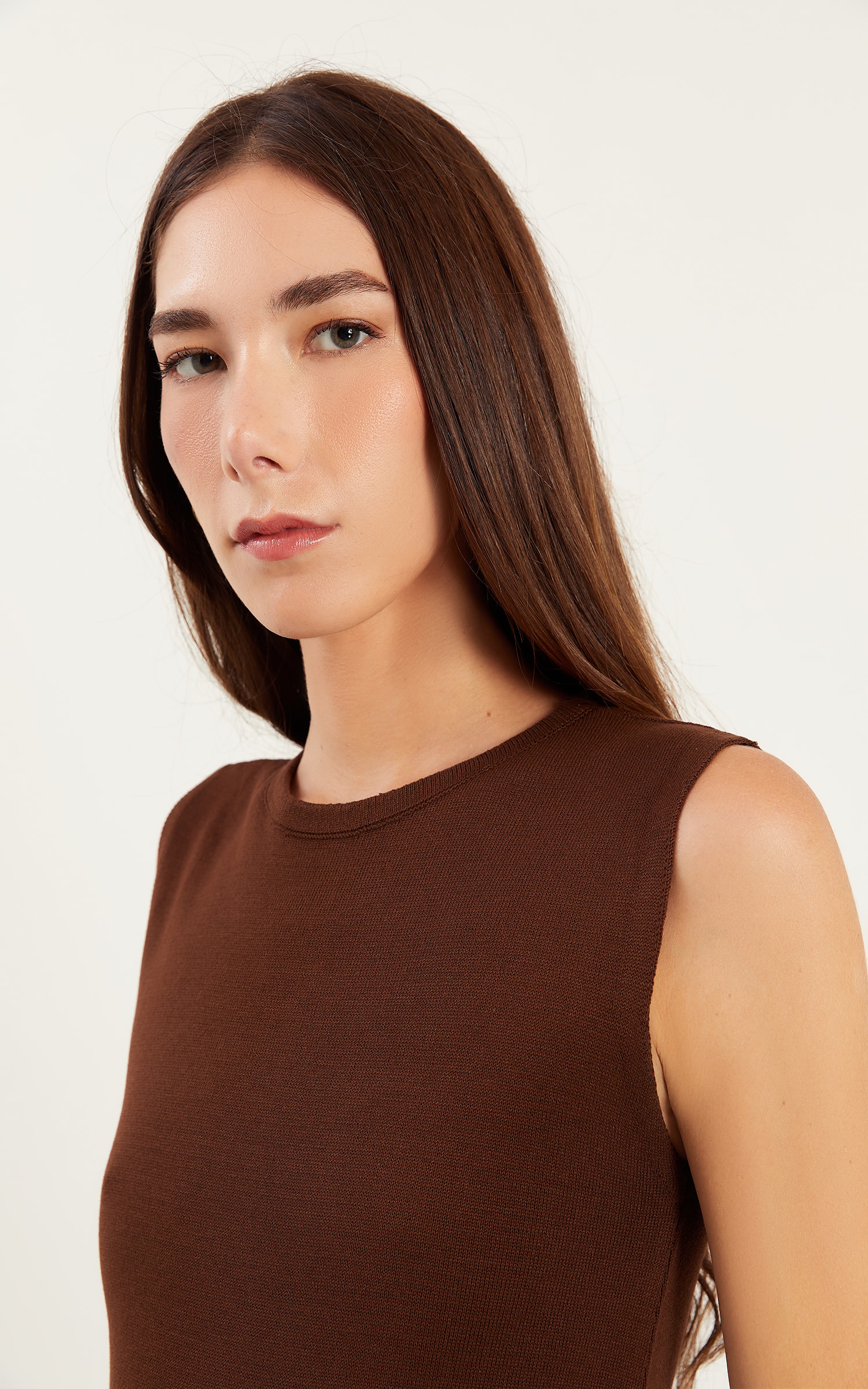 Vestido Regata Tricot Chocolate