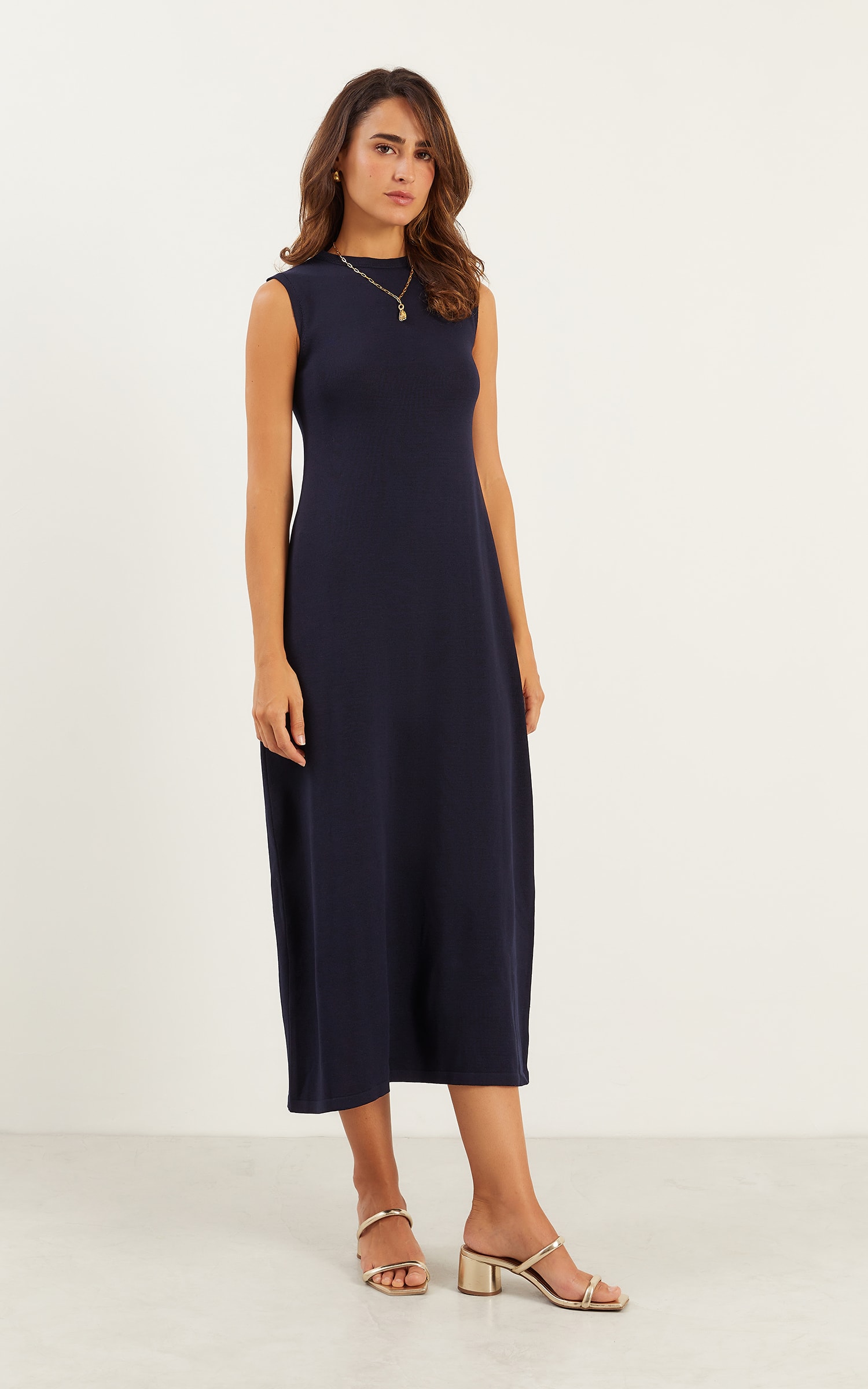 Vestido Regata Tricot Marinho