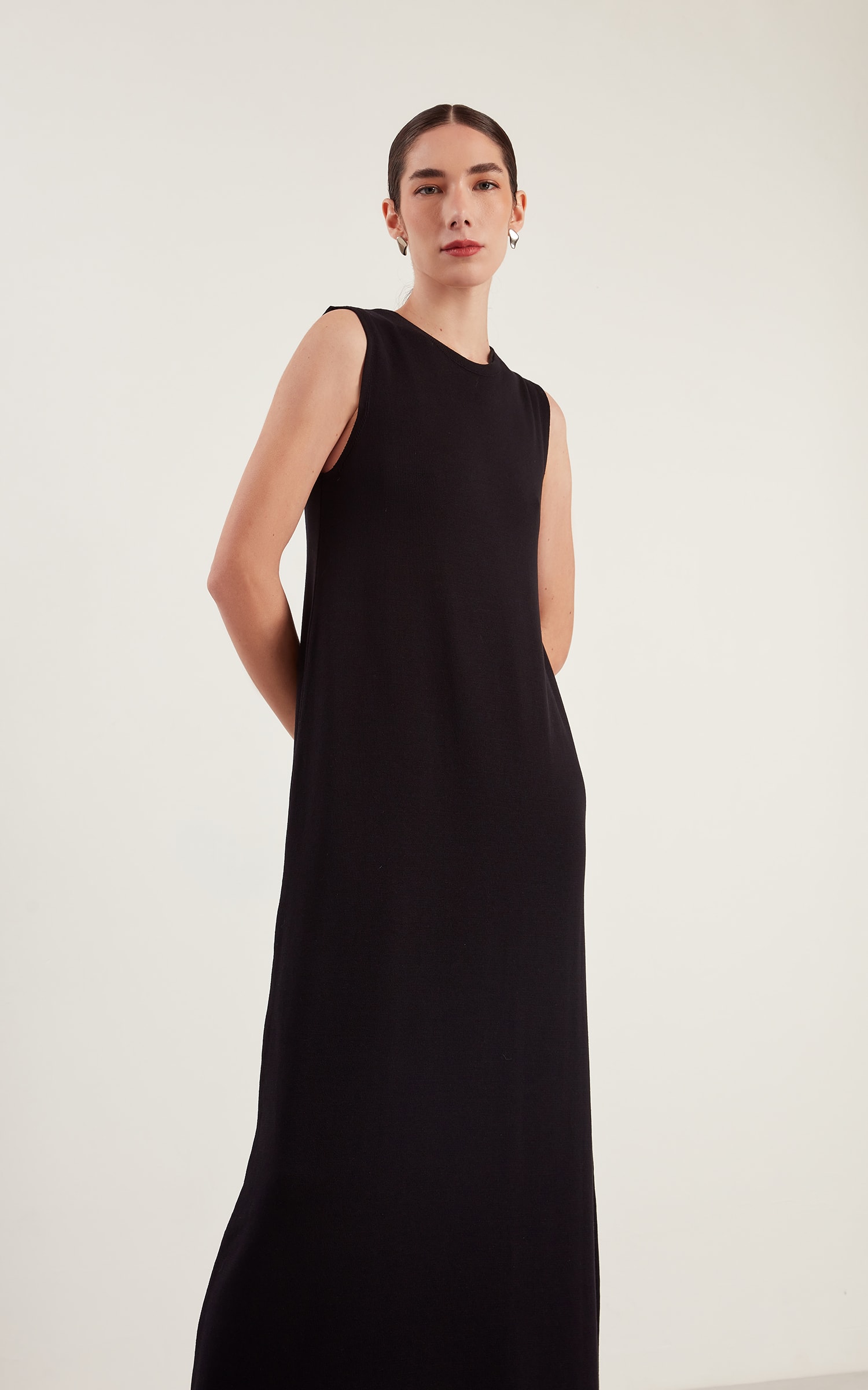 Vestido Regata Tricot Preto