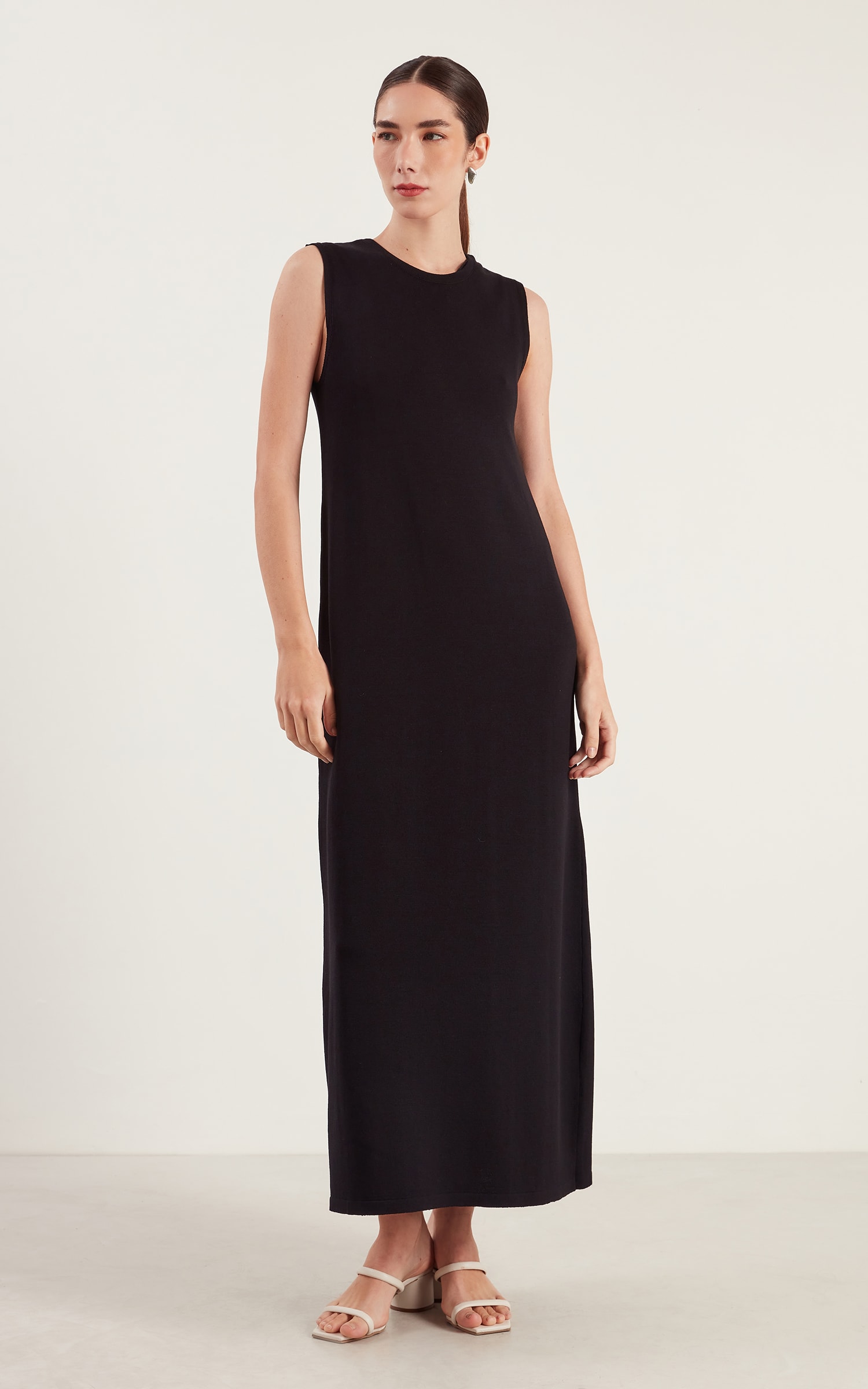 Vestido Regata Tricot Preto