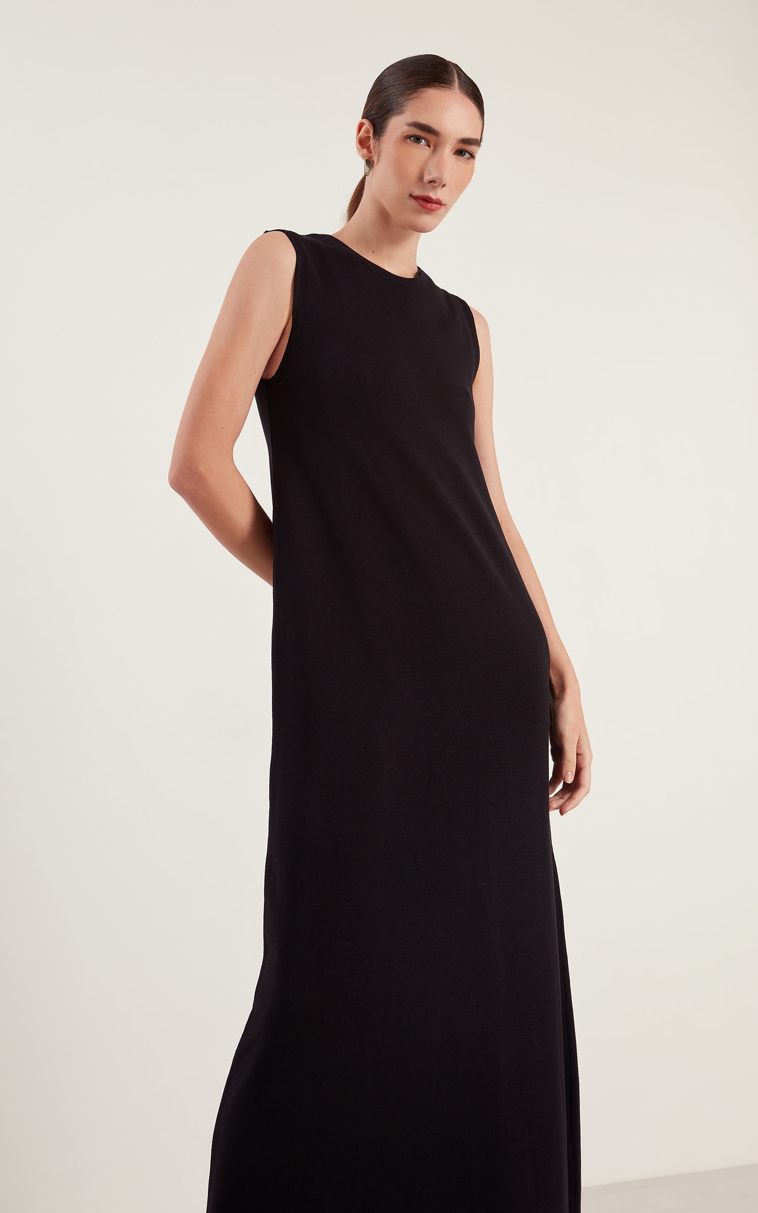 Vestido Regata Tricot Preto