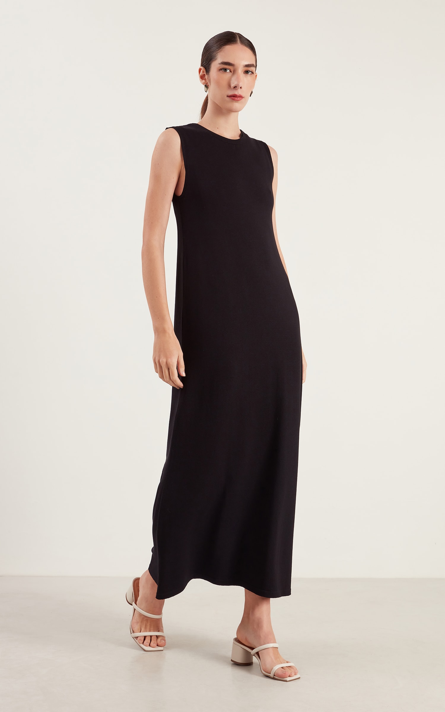 Vestido Regata Tricot Preto