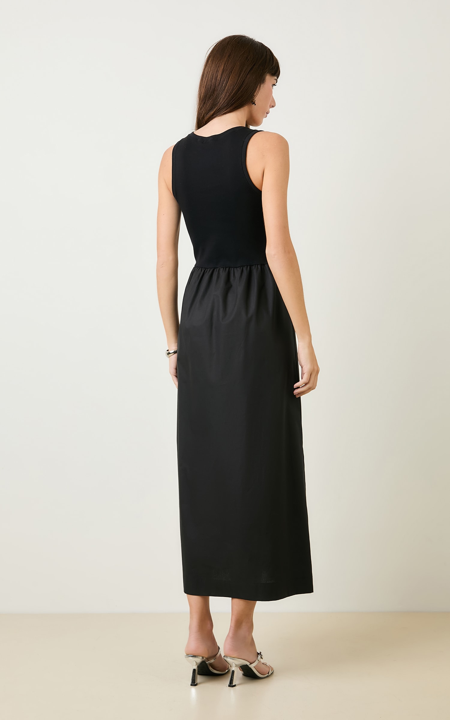 Vestido Rib Tricoline Preto/Preto