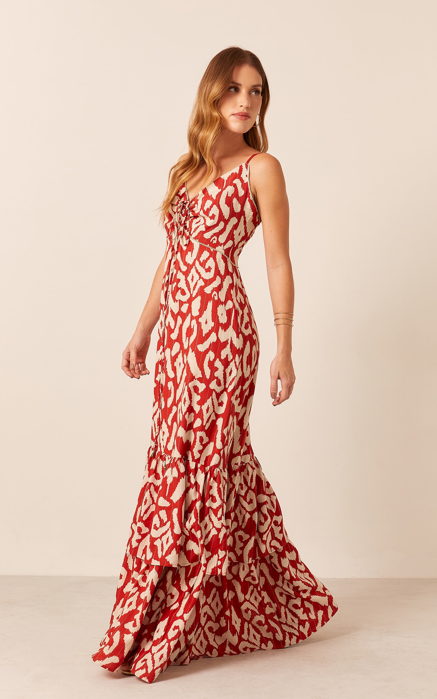 Vestido Rouge Detalhe Alça Vermelho