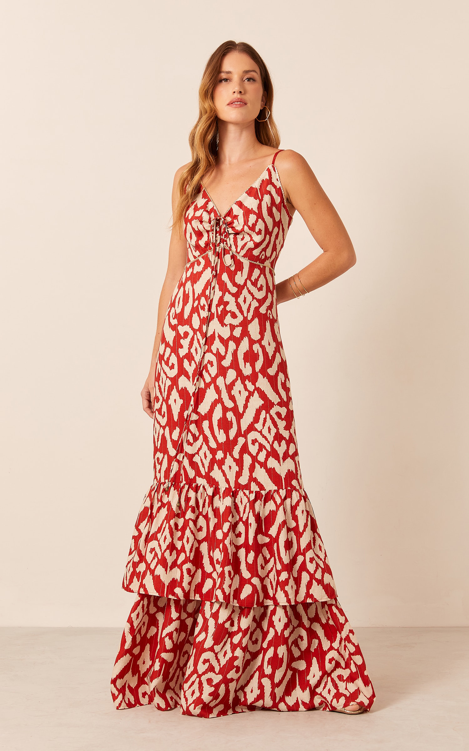 Vestido Rouge Detalhe Alça Vermelho