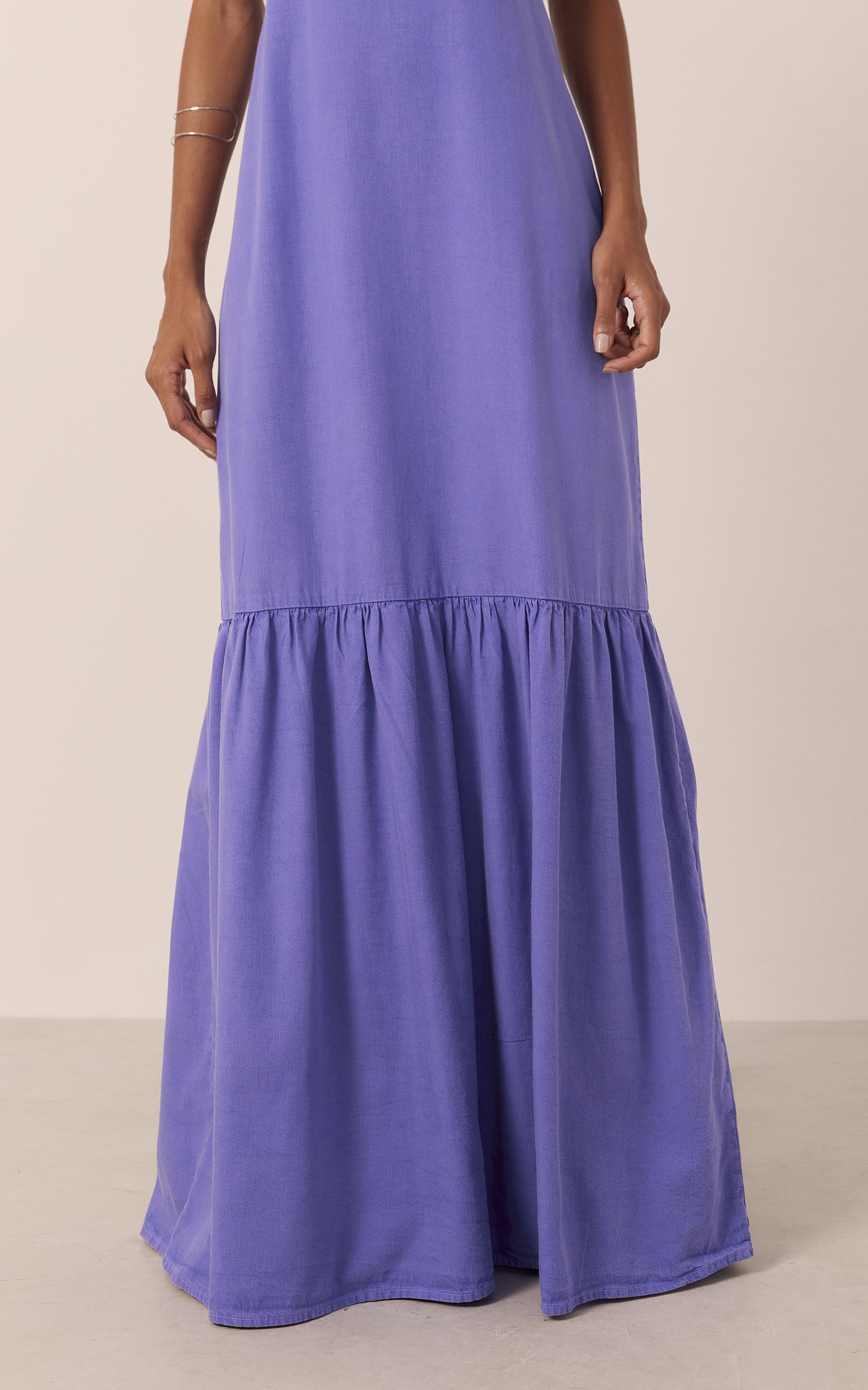 Vestido Sarja Babado Roxo