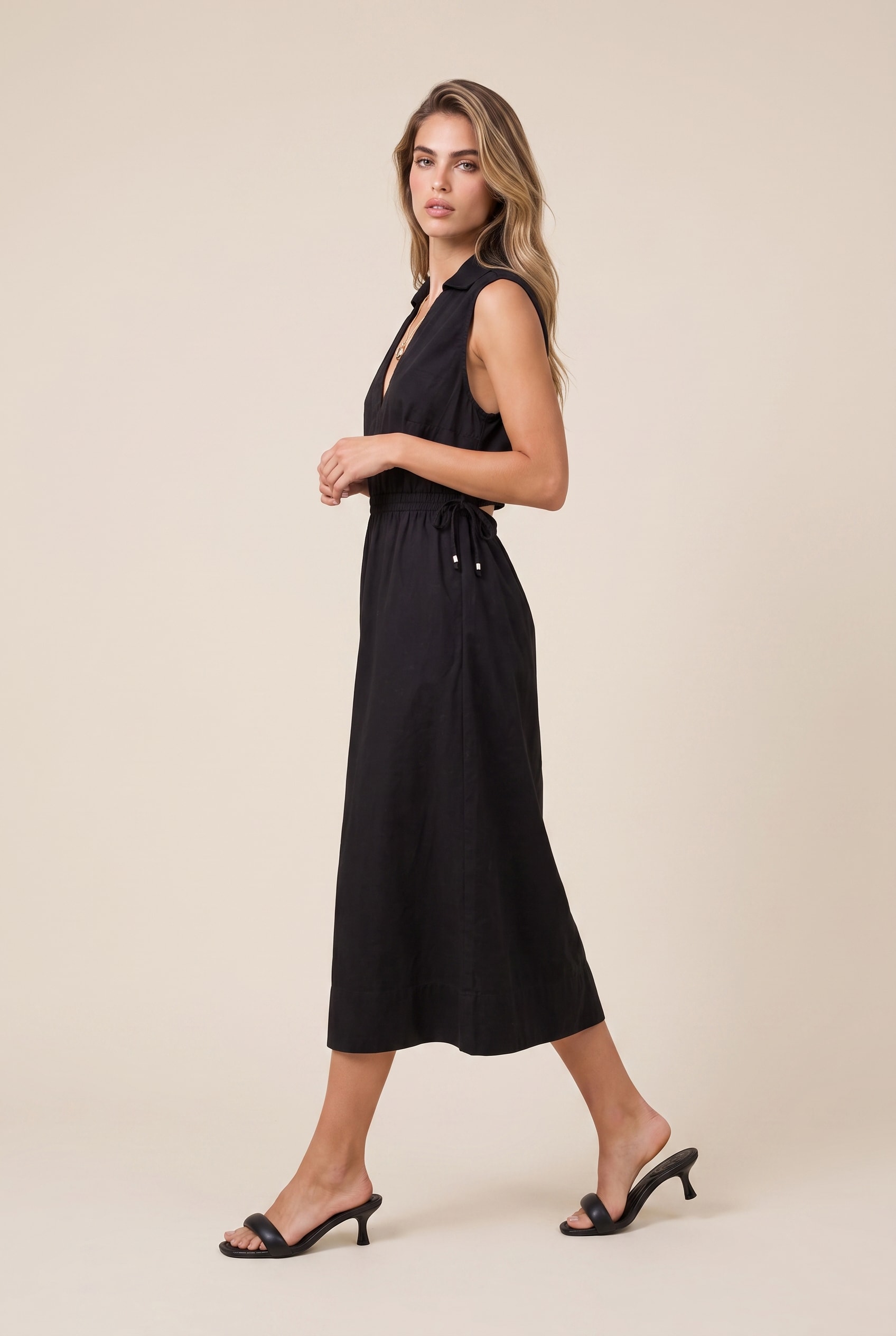 Vestido Sarja Polo Preto