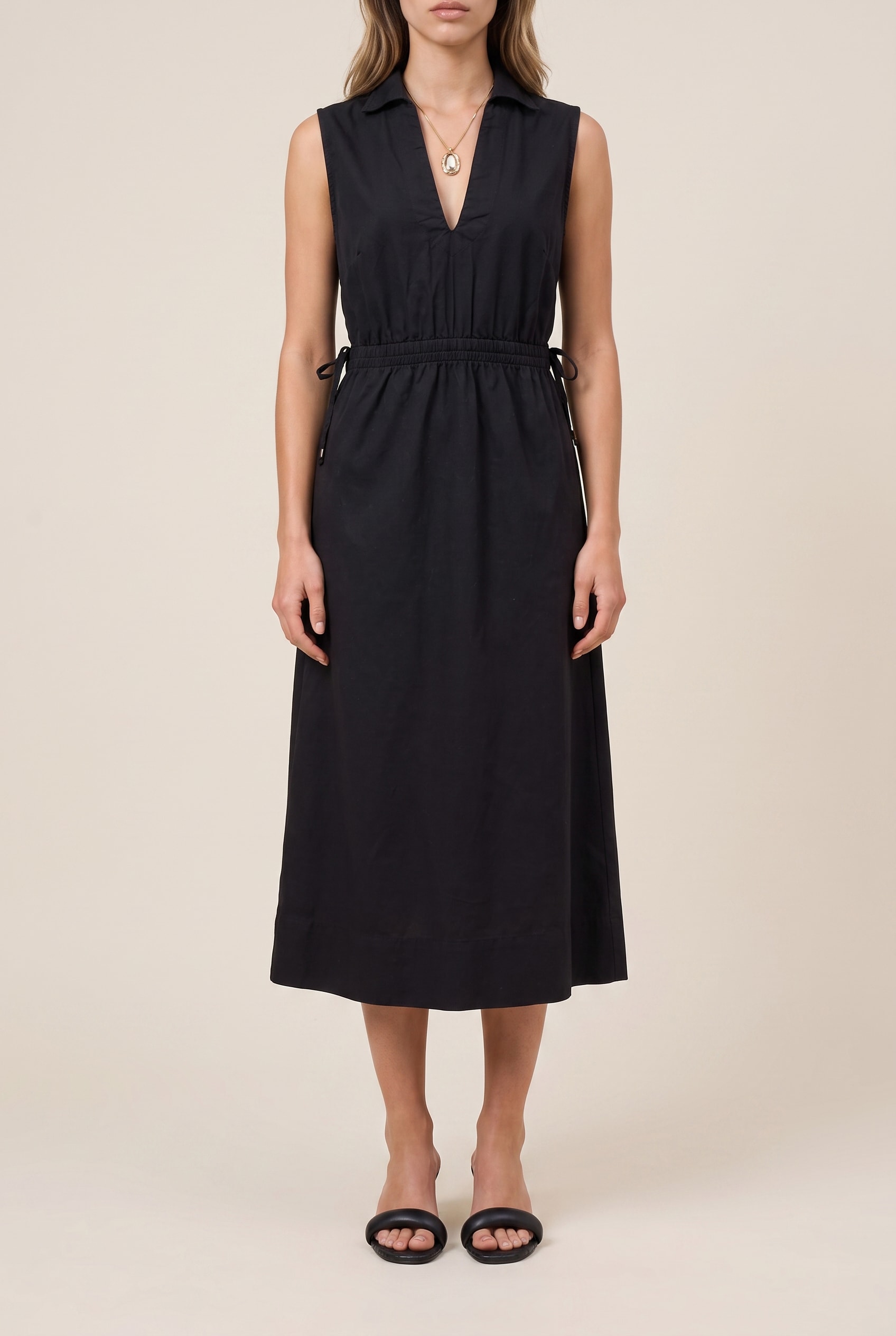 Vestido Sarja Polo Preto