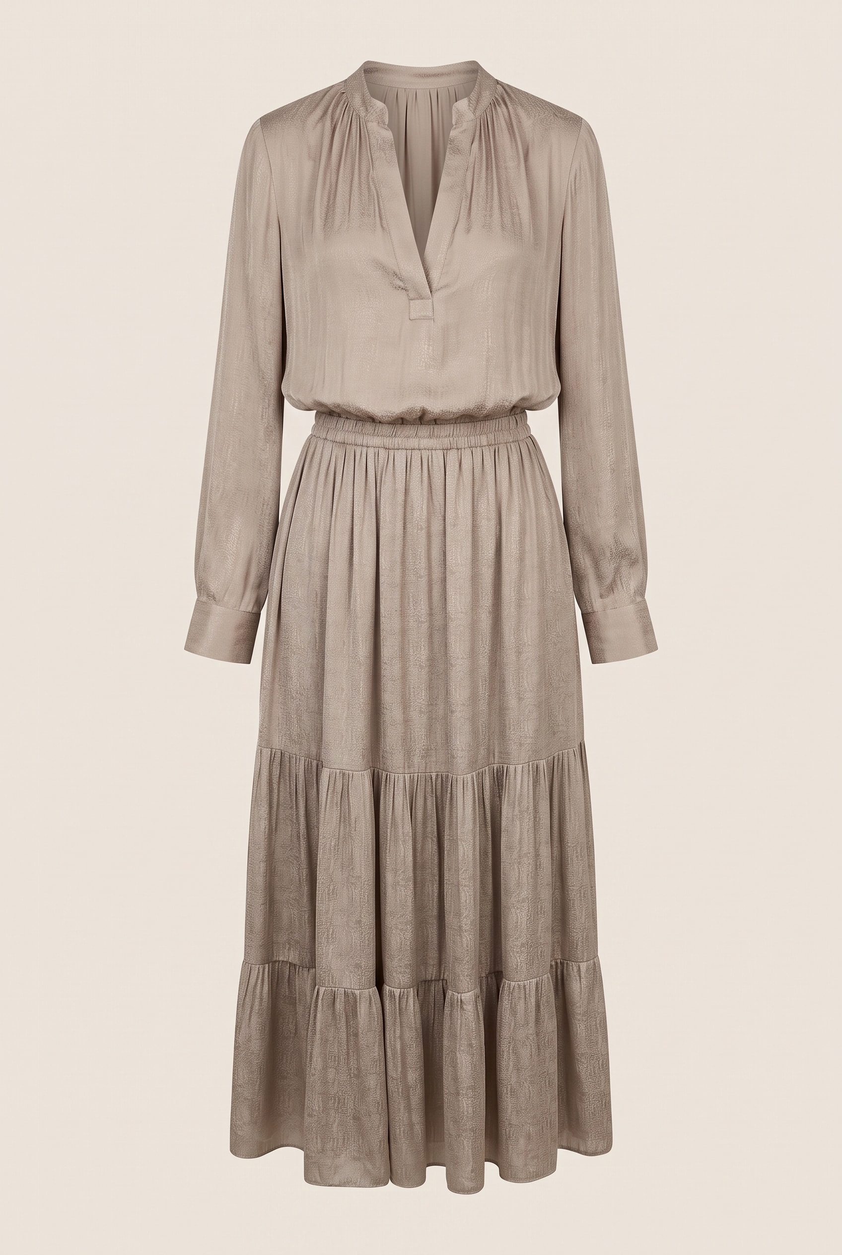 Vestido Satin Serpetine Caqui