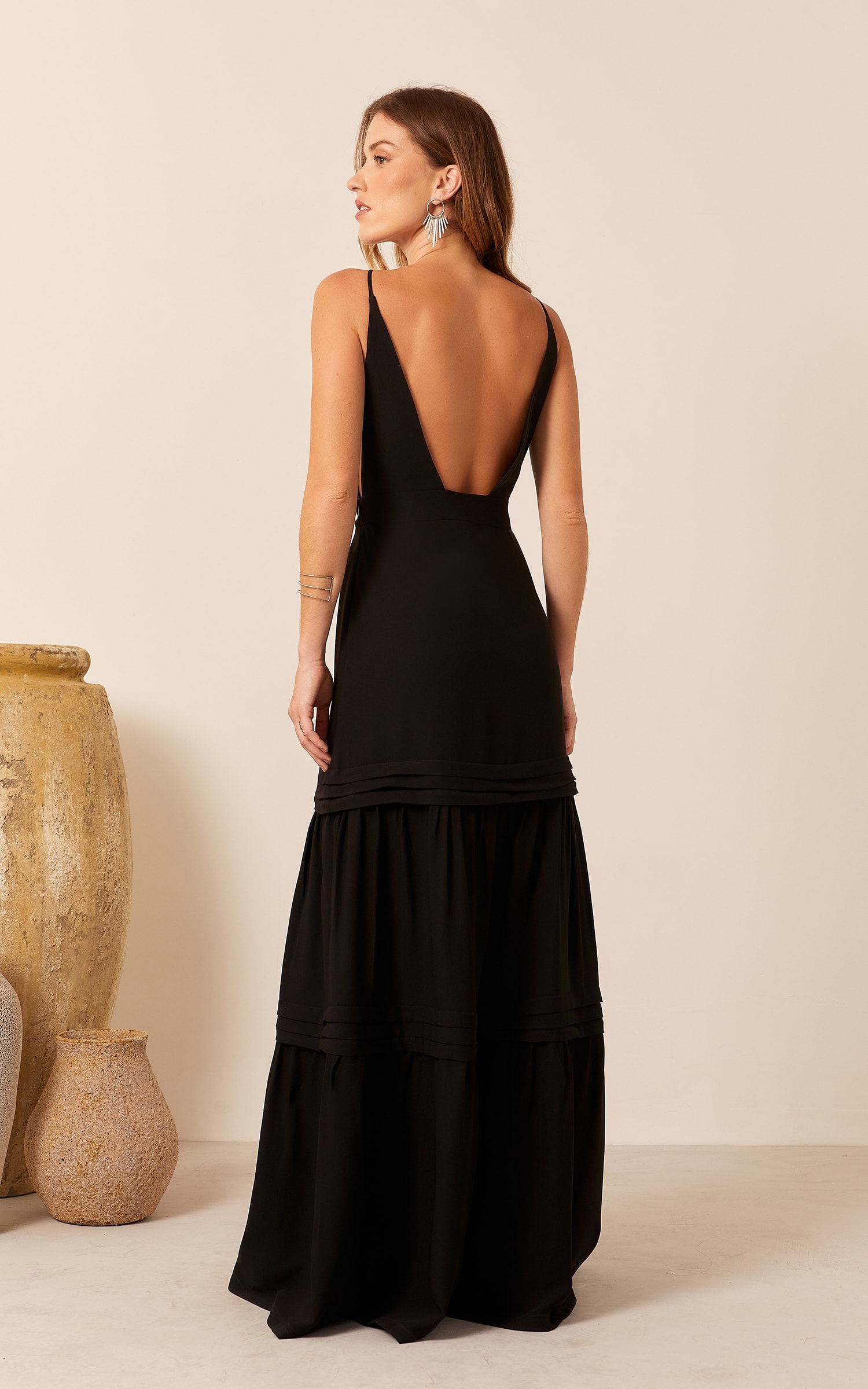 Vestido Sauer Camadas Preto