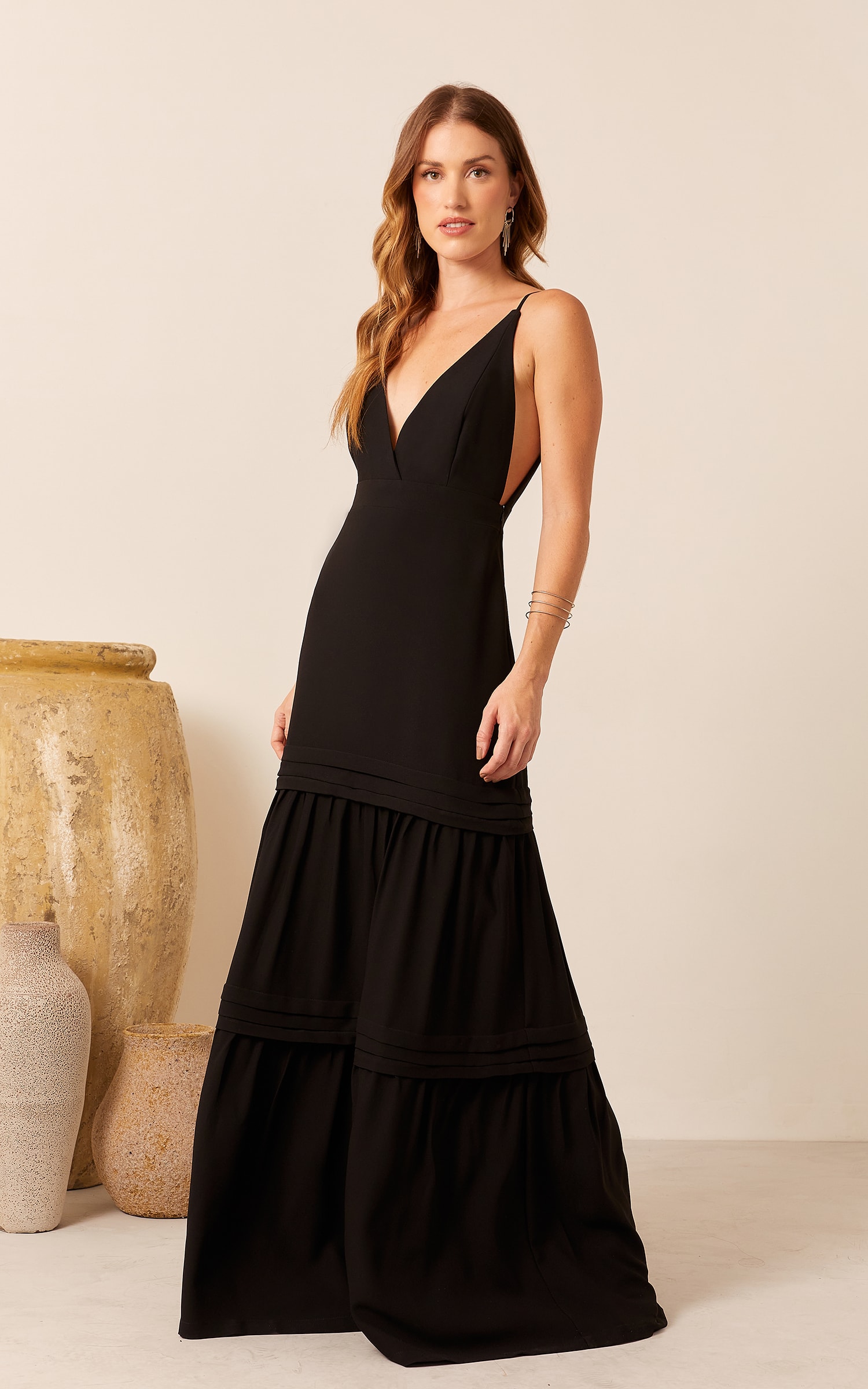 Vestido Sauer Camadas Preto