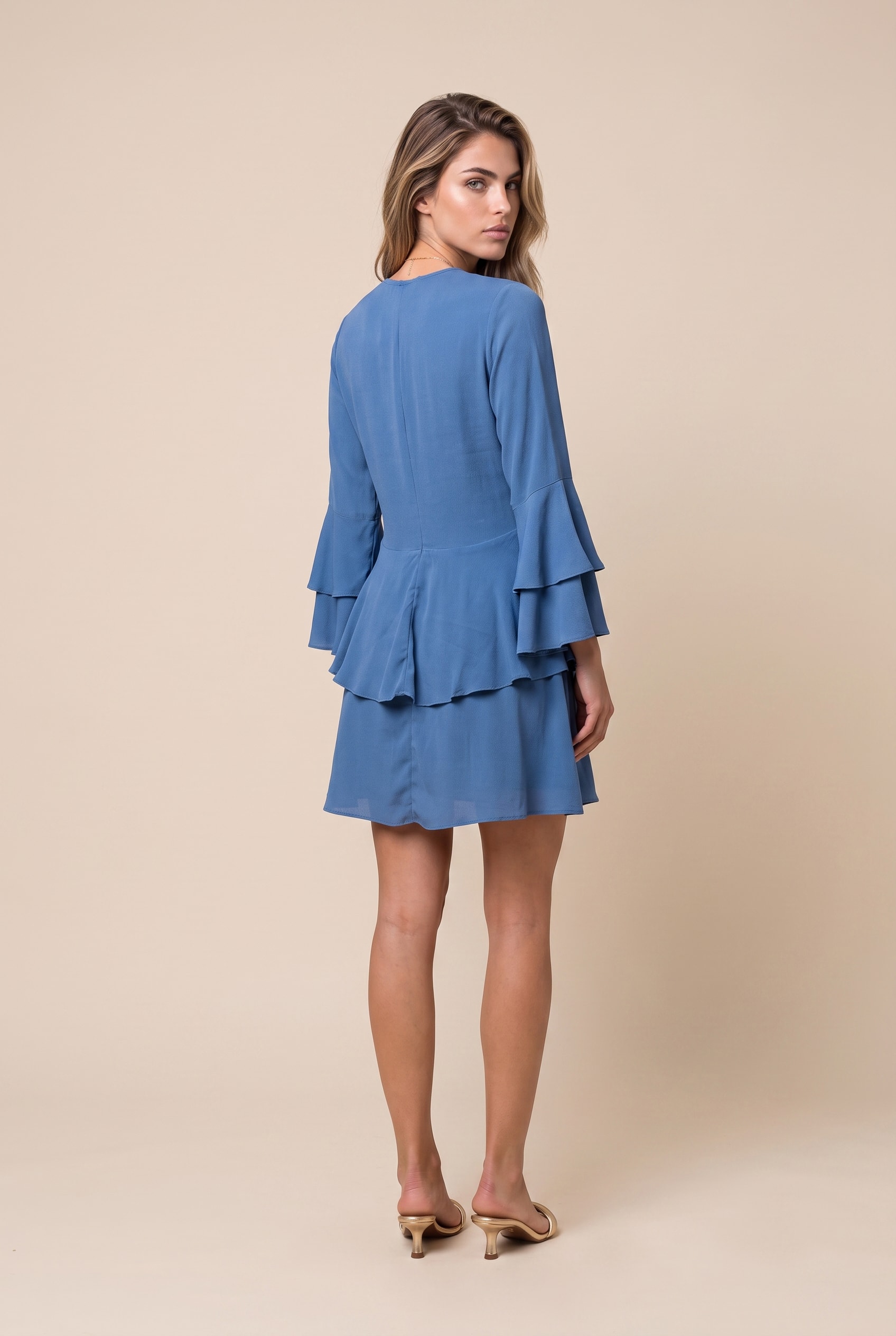 Vestido Tour Curto Azul Mykonos