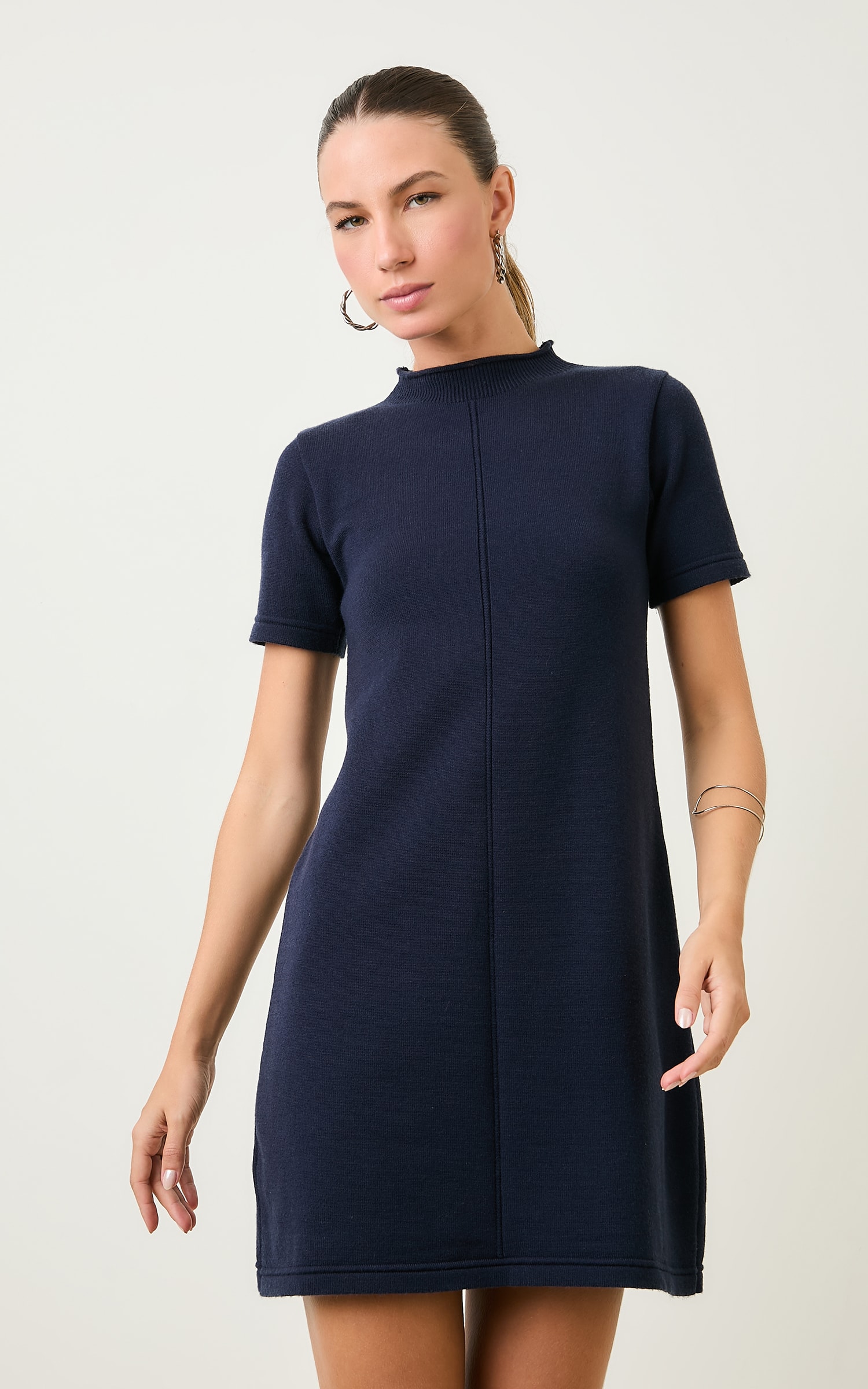 Vestido Tricot Curto Marinho
