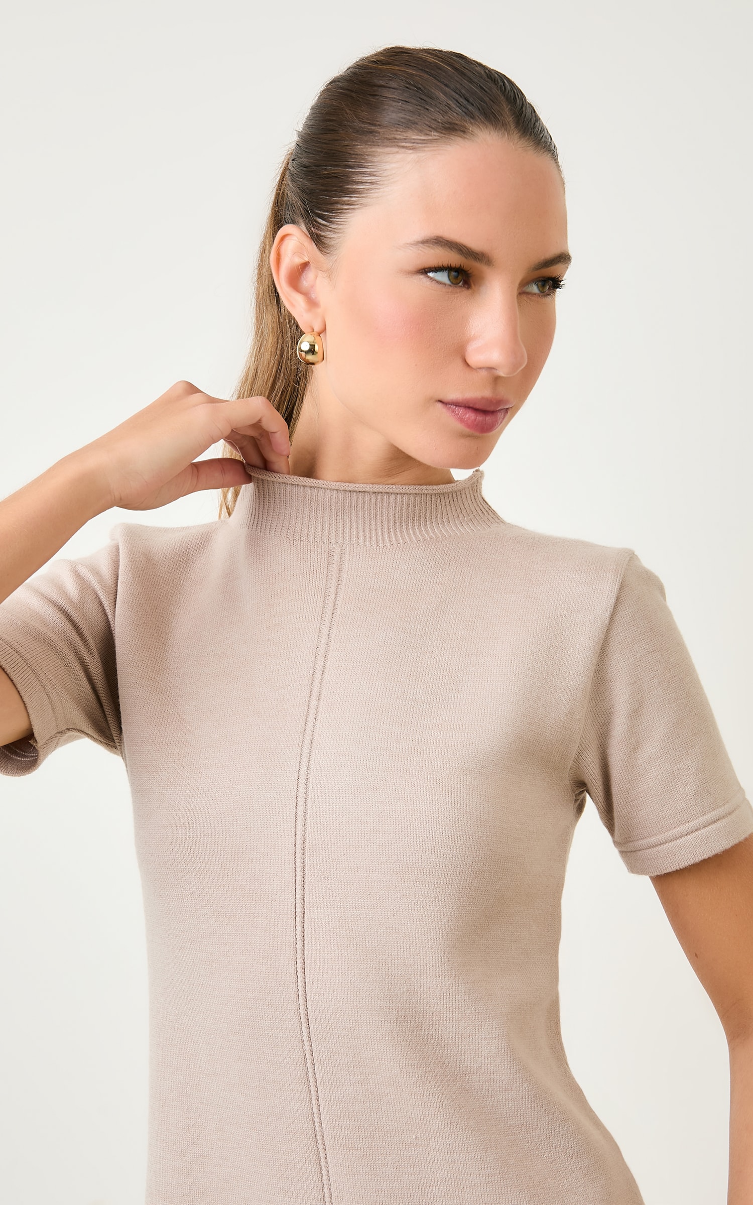 Vestido Tricot Curto Rafia
