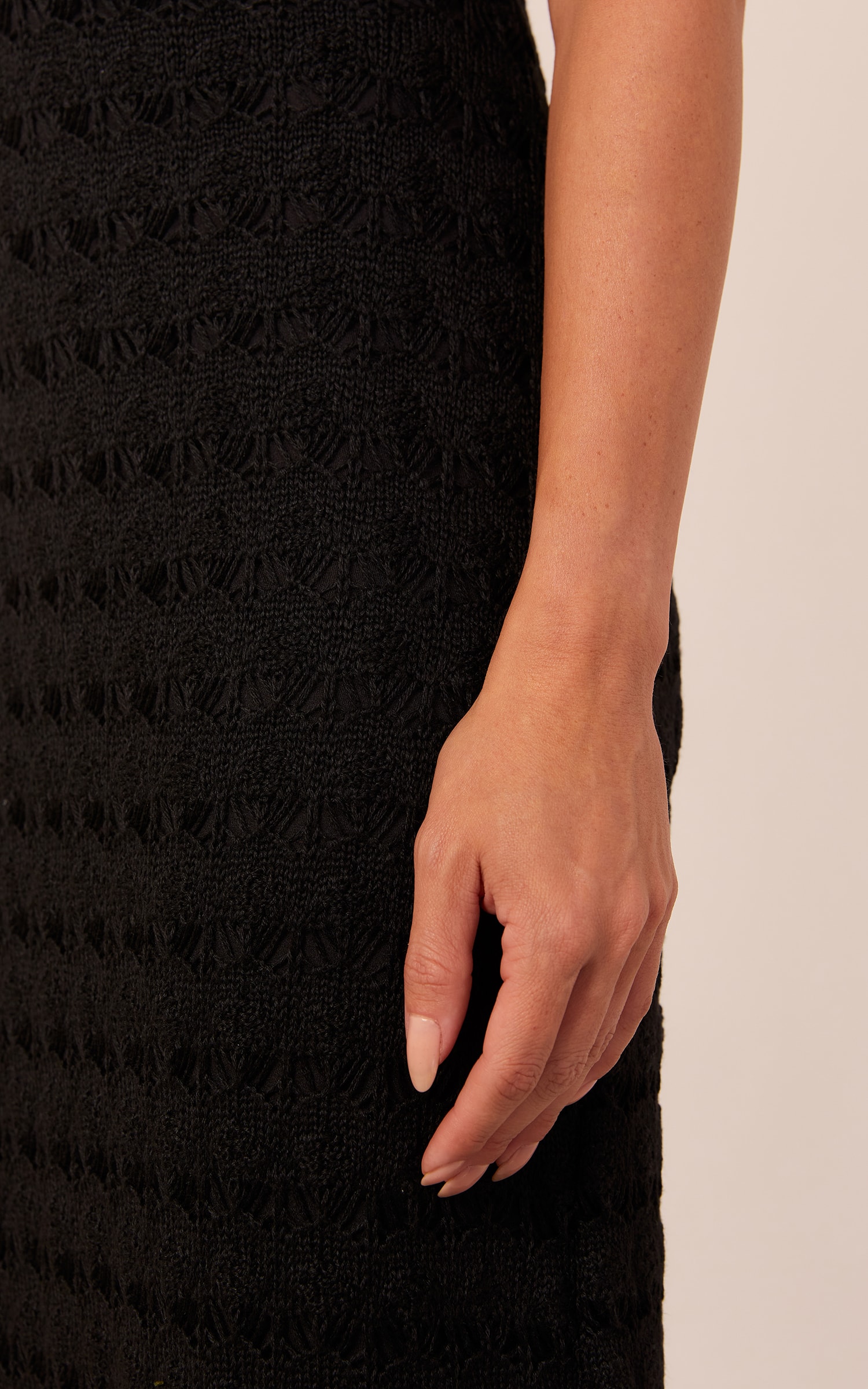 Vestido Tricot Mix Texturas Preto