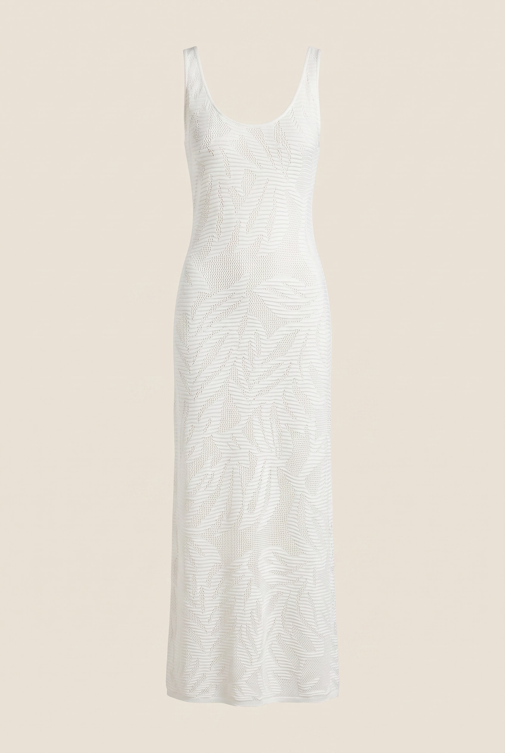 Vestido Tricot Rendado Off White