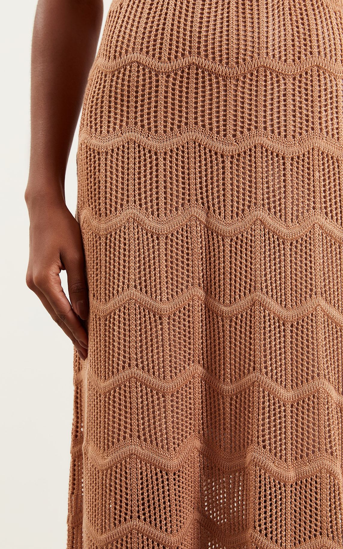 Vestido Tricot Vazado Nude
