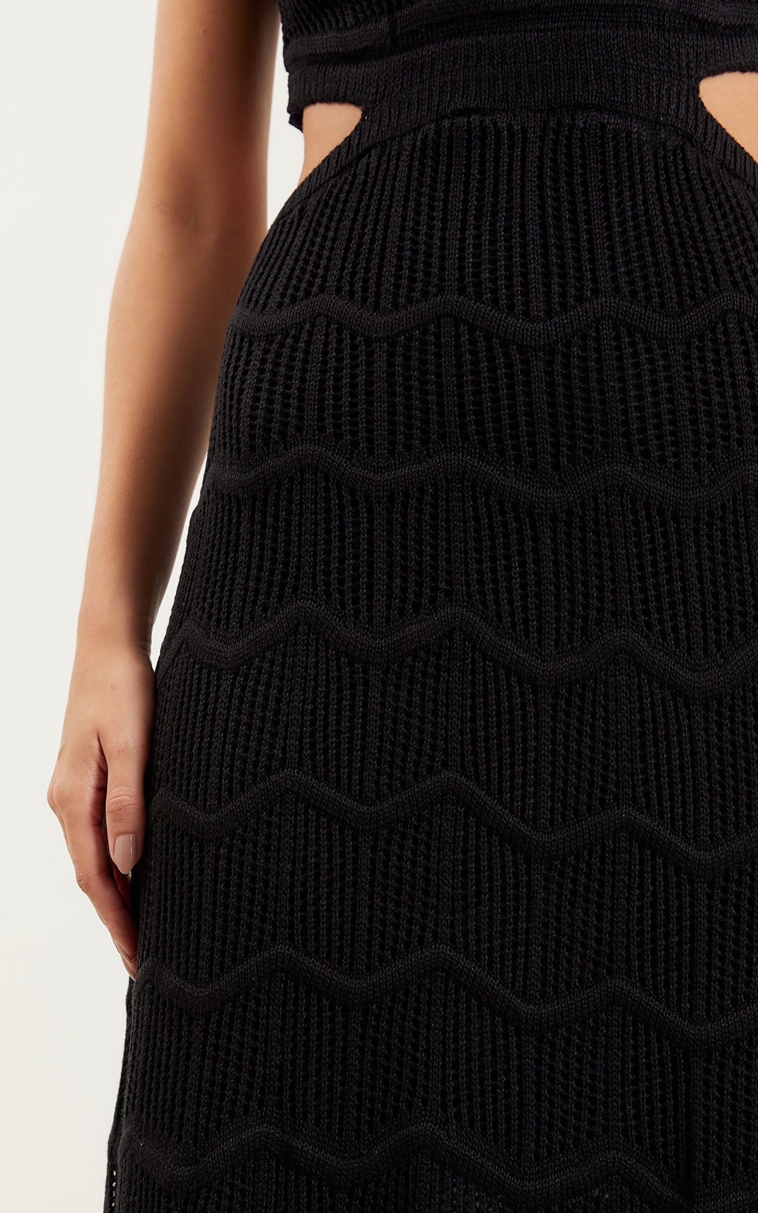 Vestido Tricot Vazado Preto