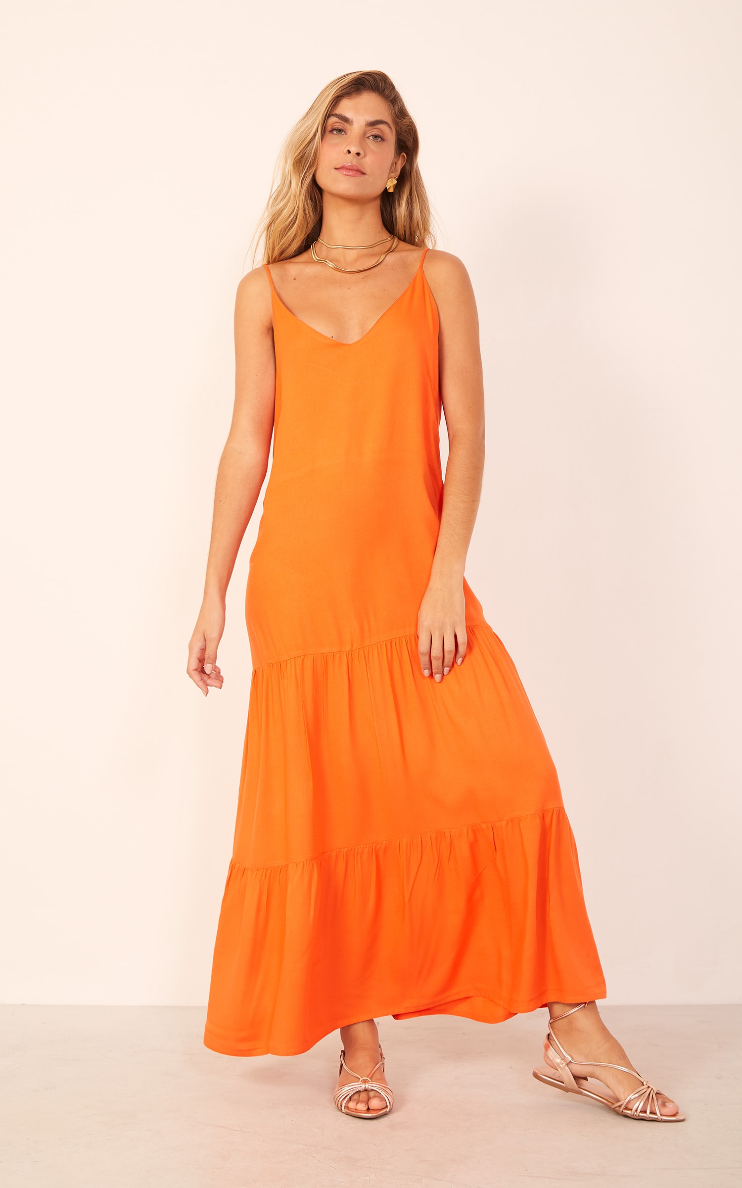 Vestido Viver Amplo Coral