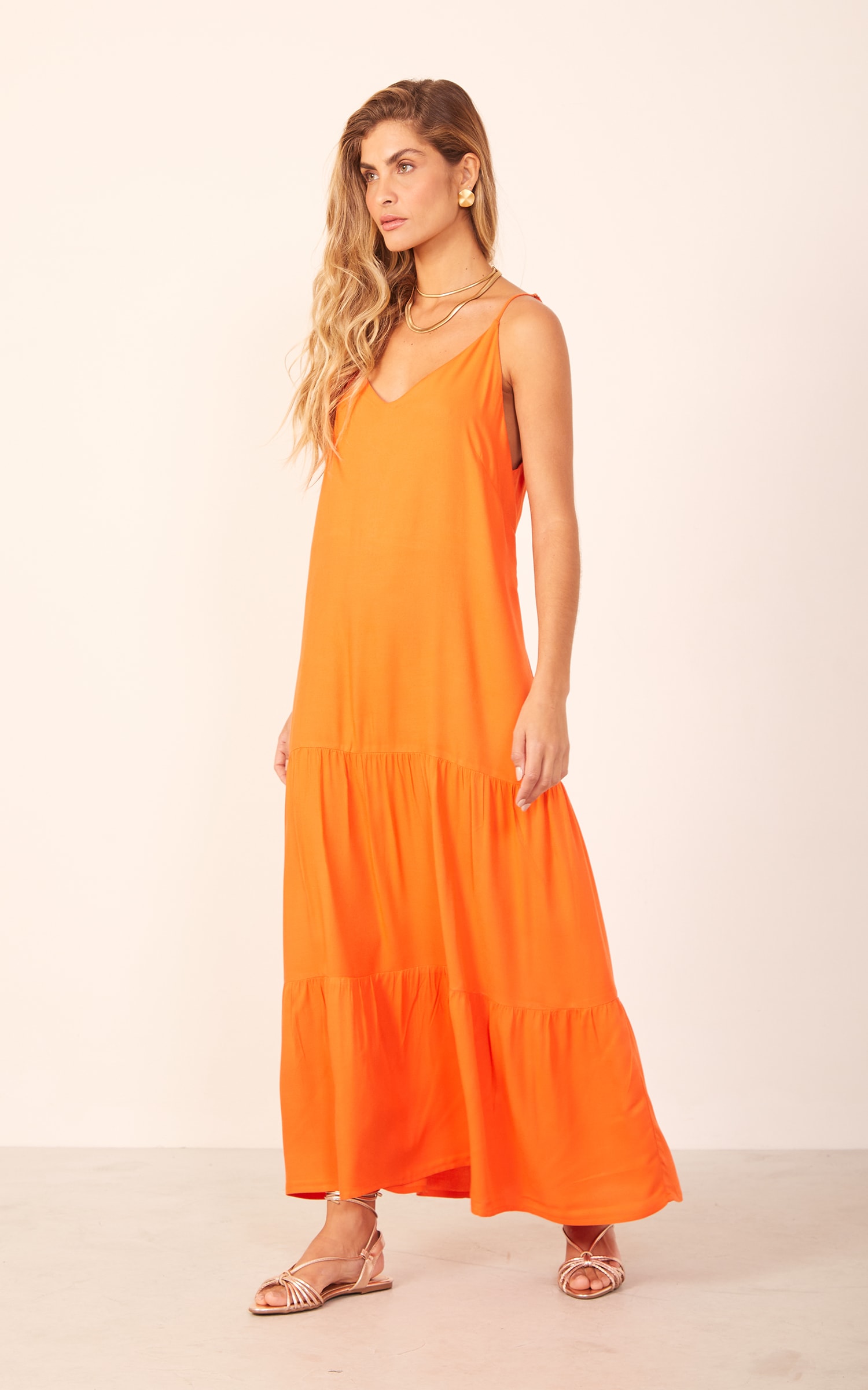 Vestido Viver Amplo Coral